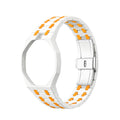 Royal Pop White and Orange Ceramic Strap