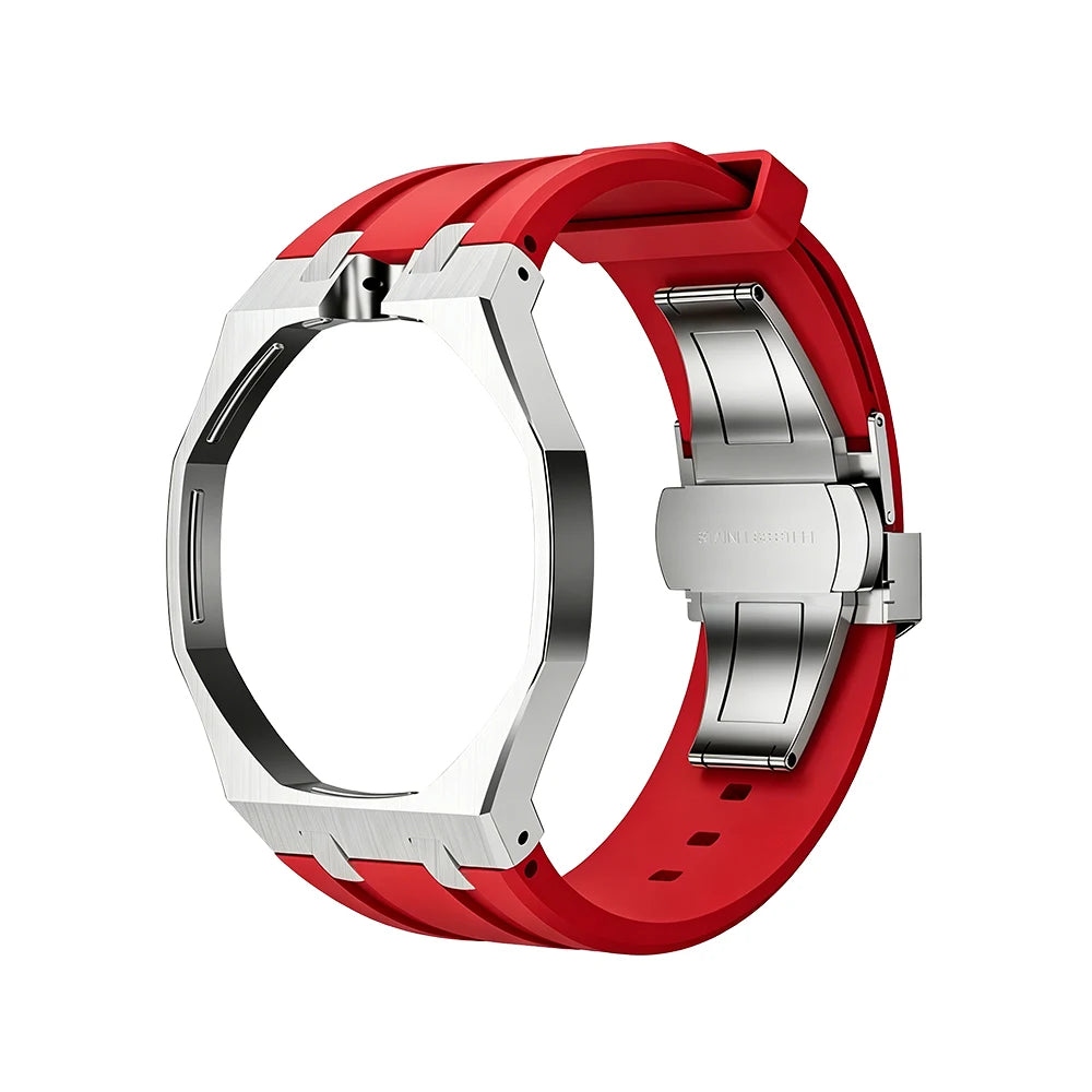 Royal Pop Metal and Silicone Red Strap