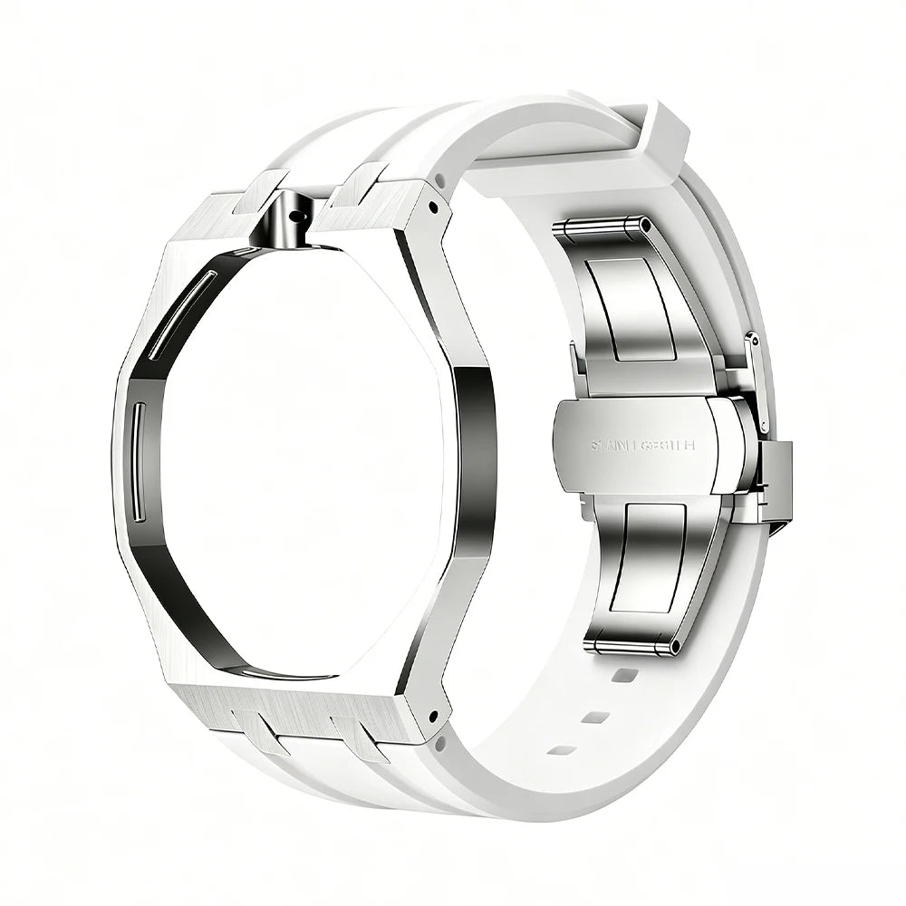 Royal Pop Metal and Silicone White Strap